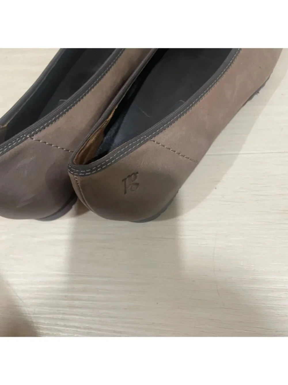paul green cross front nubuck leather ballerina ballet flats